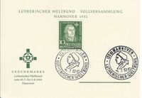 Lutherischen Weltbund, Hannover, Martin Luther, Michel-Katalog-Nummer 149, Luther Briefmarken