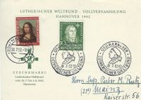 Lutherischen Weltbund, Hannover, Martin Luther, Michel-Katalog-Nummer 149, Luther Briefmarken