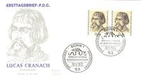 Caranach 1972, Sauer, Michel-Nr. 718, Lucas Cranach der &Auml;ltere, Luther Briefmarken; Lucas Cranach d. &Auml;. (Portrait von D&uuml;rer),