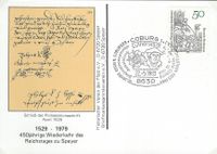 Luther Briefmarken, Speyer Lutherdenkmal, Augsburg