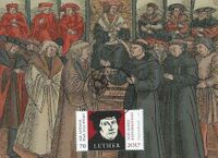 Luther Briefmarken, Worms 1521, Reichstag zu Worms, Karl V, Kaiser Karl V, Martin Luther, Worms