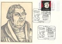 05.06.2017 BRD Zeitz &quot;500 Jahre reformation - Luther&quot; Stempellnummer 10/124