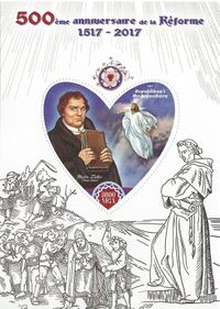 08.08.2017 Madagaskar &quot;500 Jahre Reformation&quot; Martin Luther, Luther Briefmarken, 500 Jahre Reformation, Martin Luther, Luther Briefmarken, Reformation Protestantismus Religion Madagaskar MNH Stamp Set