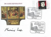 Luther Briefmarken, Luther, Martin Luther, Reformation, 31.10.2017, Jena, &quot;500 Jahre Reformation Luthers&quot; ,Stadtkriche St.Michael, Jena, Stempelnummer 21/335