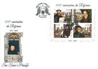 07.11.2017 Sao Tome Martin Luther, Luther Briefmarken