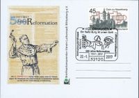 95 Thesen, Schlosskirche Wittenberg, Stempelnummer: 01/001, Hiddenhausen, 500 Jahre Reformation, Luther Briefmarken