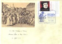 Stempel-Nr. 15/055, Nibelungenfestspiele Worms, Sonderstempel Nibelungenfestspiele, Worms 1521, Worms 2021, Sonderstempelplatte Worms Luther, Luther Briefmarken, Martin Luther King, G&ouml;bbels, Luthers Schatten