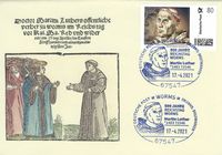 Luther Briefmarken, Wormser Reichstag, Worms, Karl V, Luther vor Kaiser und Reich