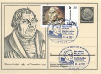 Luther Briefmarken, Wormser Reichstag, Worms, Karl V, Luther vor Kaiser und Reich