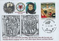 Septembertestament 1522 - 2022, 51100 Pistoia Centro, Filatelia, Italien &#039;500 J. Reformation, Cranach u. Luther&#039; / Italy &#039;500th ann. of Reformation, Cranach &amp; Luther&#039; VP/PP 2017 , Luther Briefmarken