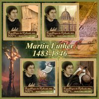 Republik Dschibuti, Agenturbriefmarken, Martin Luther, Reformation, Afrika Luther Briefmarken