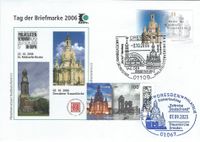 Michel-Nummer: 3785; Serie &quot;Zeitreise Deutschland&quot; , Dreden Fauenkirche, Luther-Denkmal Dresden, Luther Briefmarken, Lutherdenkm&auml;ler, Michel-Nummer: 2491