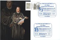 06886 LUTHERSTADT WITTENBERG, 01.06.2024, RECHTECKSTEMPEL, Motiv: Notenzeile aus dem Gesangbuch von Johannes Walter 1524 Sonderstempelnummer: 10/057, Lutherbriefmarken, Luther Briefmarken