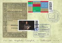 06886 LUTHERSTADT WITTENBERG, 01.06.2024, RECHTECKSTEMPEL, Motiv: Notenzeile aus dem Gesangbuch von Johannes Walter 1524 Sonderstempelnummer: 10/057, Lutherbriefmarken, Luther Briefmarken