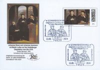 SCHW&Auml;BISCH HALL; Sonderstempel 11.05.2024; Luther Stempel 2024; D&uuml;rer- &amp; Luther-Philatelisten e. V.; Martin Luther; Johannes Brenz; Heidelberger Disputation 1518; RECHTECKSTEMPEL; Stempelnummer Nr: 09/044; Lutherbriefmarken