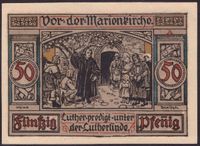 Mehl 1339.1; 1917 Notgeld 50 Pfennig Luther predigt unter der Lutherlinde