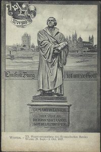 Lutherdenkm&auml;ler, Luther-Denkmal Worms, Reformationsdenkmal Worms, Ernst Rietschel, Worms, Martin Luther Briefmarken, Luther Postkarten, Luther Motiv