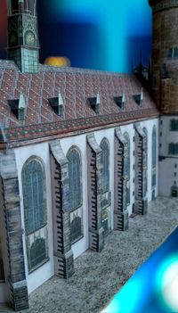 Schreiber-Bogen Karton Model 1: 200, Schlo&szlig;kirche Wittenberg, Modelbau, Martin Luther