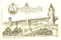 Ernst-Ludwig-Br&uuml;cke, Nibelungenbr&uuml;cke, Rheinbr&uuml;cke Worms, Rhein, Worms, Worms am Rhein